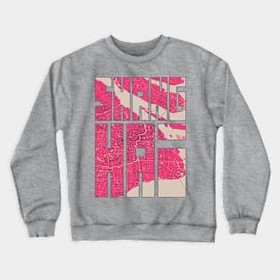 Shanghai, China City Map Typography - Blossom Crewneck Sweatshirt